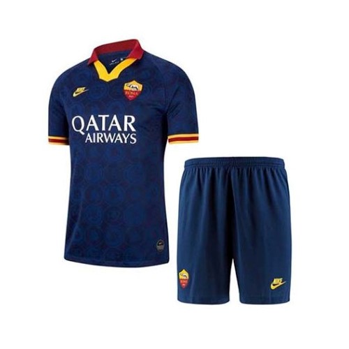 Trikot AS Roma Ausweich Kinder 2019-20 Blau Fussballtrikots Günstig